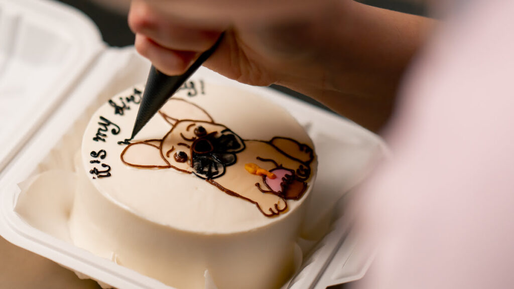 Bento cake with dog